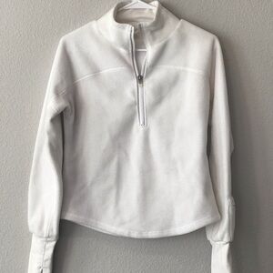 Free People movement Womens white fleece 1/2 zip pullover jacket